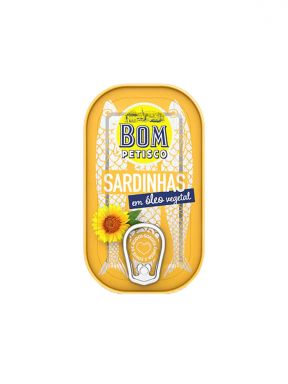 BOM PETISCO SARDINES IN VEGETABLE OIL 120 GR